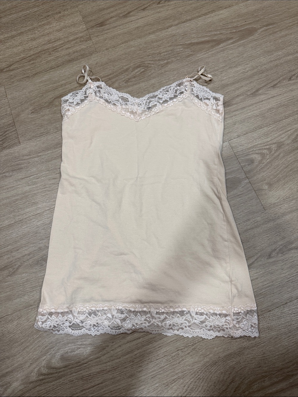 Lace-Trim Cream Camisole Slip